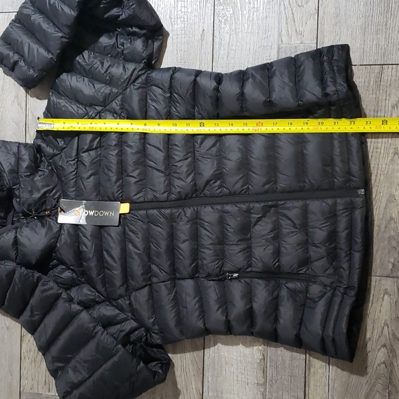 SLOW DOWN Women Hooded Lightweight Down Puffer Jacket, Sz S, Black - Picture 7 of 9